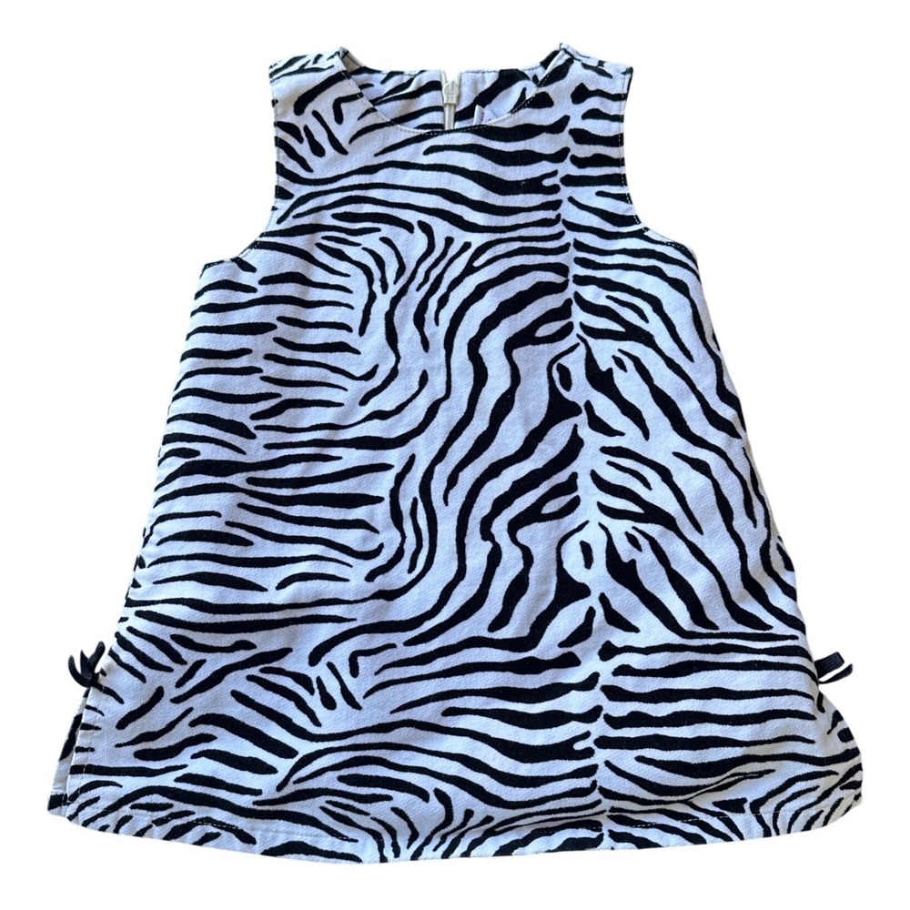 Gymboree Girls Zebra Print y2k‎ Sleeveless Corduroy A-Line Dress  12-18M